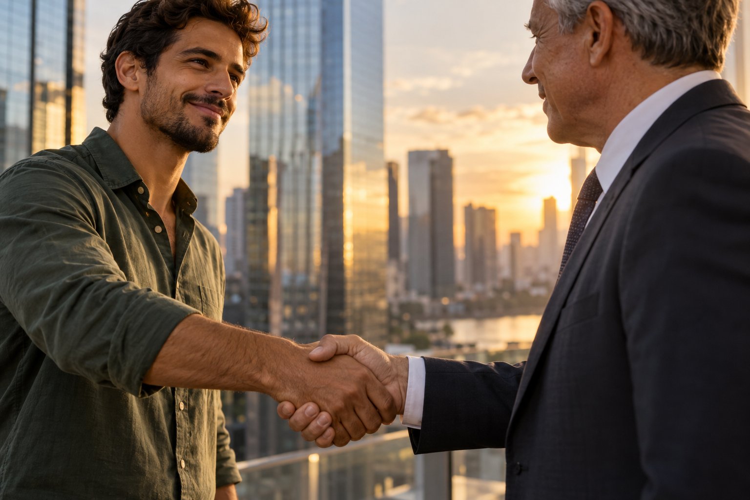 Fundadores e assessores analisam documentos e propostas durante as etapas do M&A de uma startup.